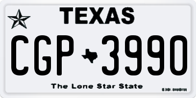 TX license plate CGP3990