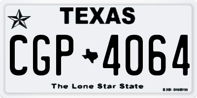 TX license plate CGP4064