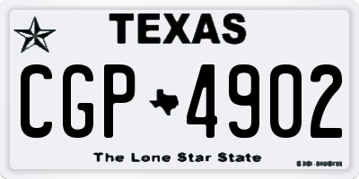 TX license plate CGP4902