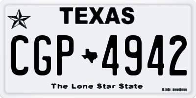 TX license plate CGP4942