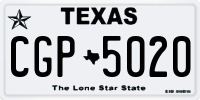 TX license plate CGP5020