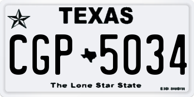 TX license plate CGP5034