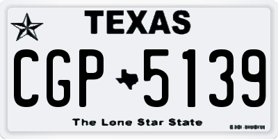 TX license plate CGP5139