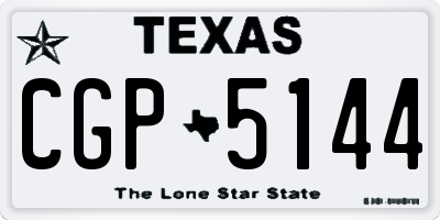 TX license plate CGP5144