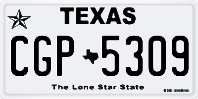 TX license plate CGP5309