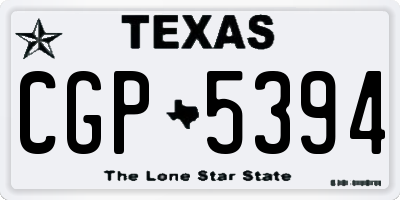 TX license plate CGP5394