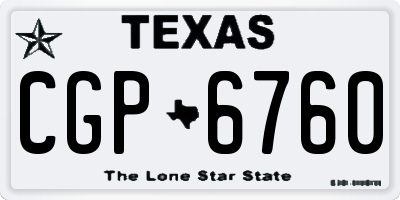 TX license plate CGP6760