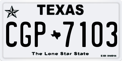 TX license plate CGP7103