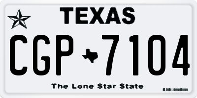 TX license plate CGP7104