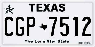 TX license plate CGP7512
