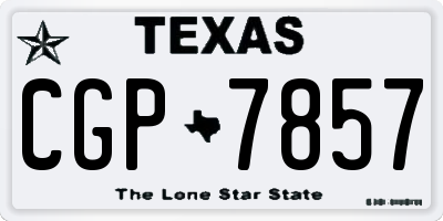 TX license plate CGP7857
