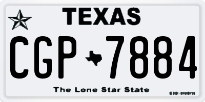 TX license plate CGP7884