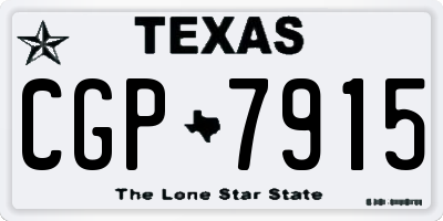 TX license plate CGP7915