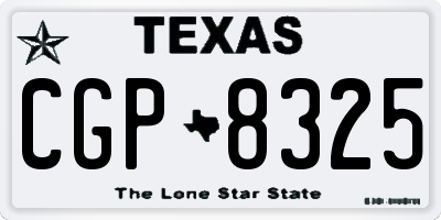 TX license plate CGP8325