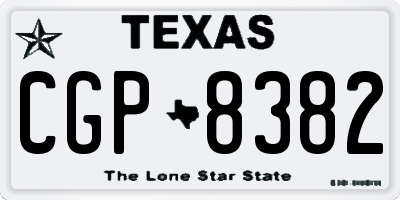TX license plate CGP8382