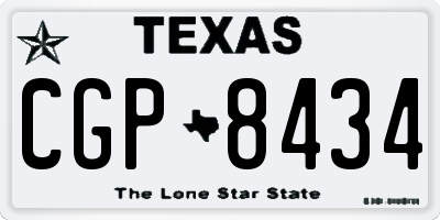 TX license plate CGP8434