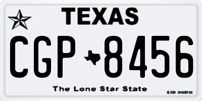 TX license plate CGP8456