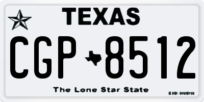 TX license plate CGP8512