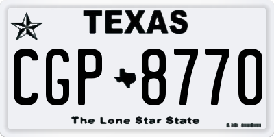 TX license plate CGP8770