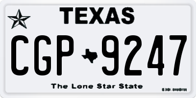 TX license plate CGP9247