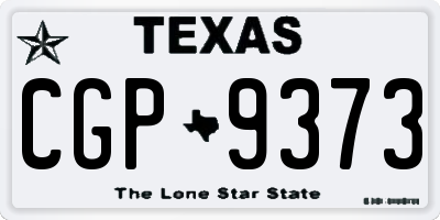 TX license plate CGP9373