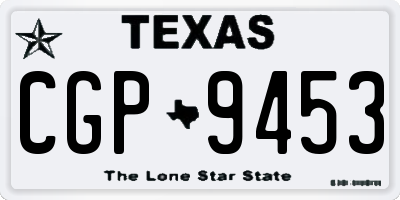 TX license plate CGP9453
