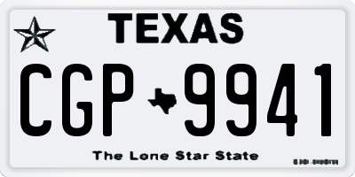 TX license plate CGP9941