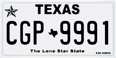TX license plate CGP9991