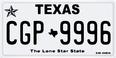 TX license plate CGP9996