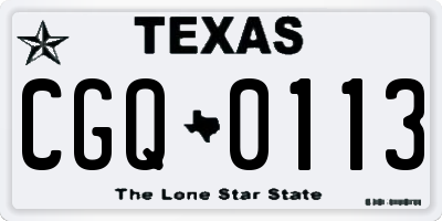 TX license plate CGQ0113