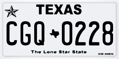 TX license plate CGQ0228