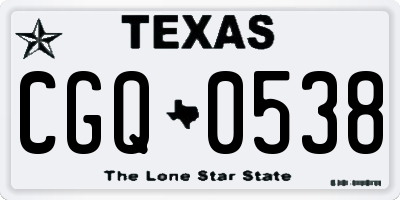 TX license plate CGQ0538