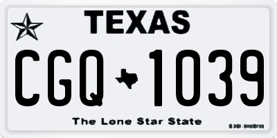 TX license plate CGQ1039