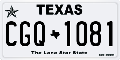TX license plate CGQ1081