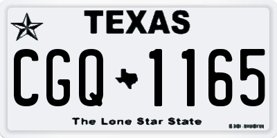 TX license plate CGQ1165