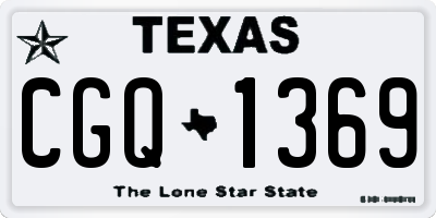 TX license plate CGQ1369