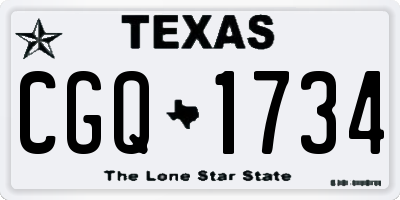 TX license plate CGQ1734