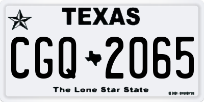 TX license plate CGQ2065