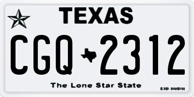 TX license plate CGQ2312