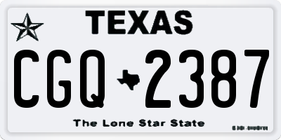 TX license plate CGQ2387