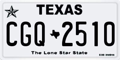 TX license plate CGQ2510