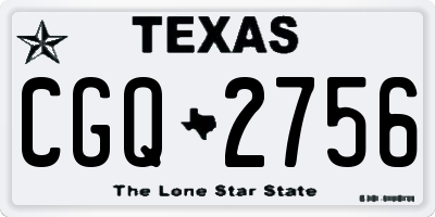 TX license plate CGQ2756