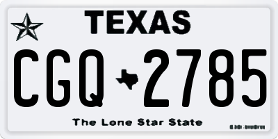 TX license plate CGQ2785