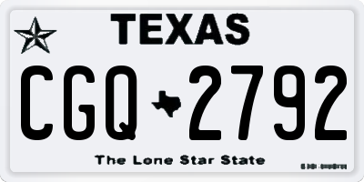TX license plate CGQ2792