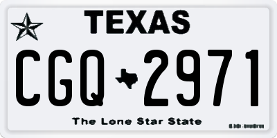 TX license plate CGQ2971