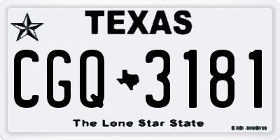 TX license plate CGQ3181