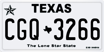 TX license plate CGQ3266