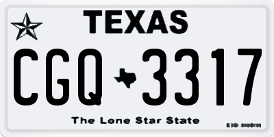 TX license plate CGQ3317
