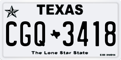 TX license plate CGQ3418