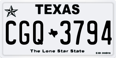 TX license plate CGQ3794